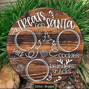 Santa Christmas Snack Wood Plate